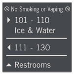 4-Line Directional Sign (No Smoking or Vaping Hotel)