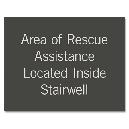 Area of Rescue Assistance Directional Sign - No Arrow