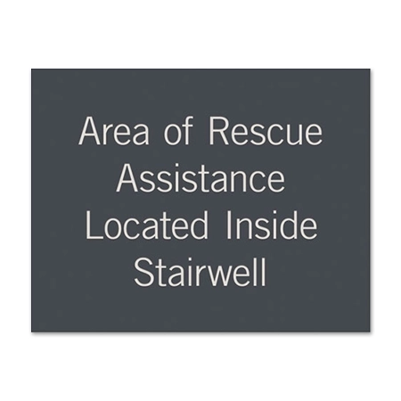 Area of Rescue Assistance Directional Sign - No Arrow