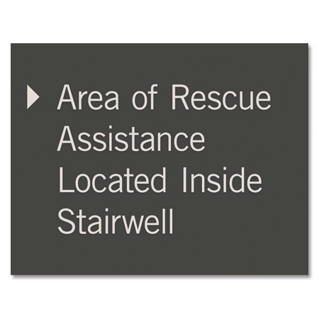 Area of Rescue Assistance Directional Sign - Right Arrow