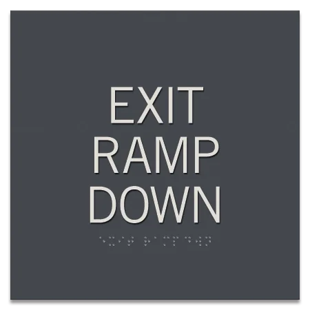 Exit Ramp Down Egress Sign - CA Compliant
