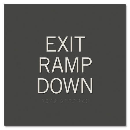 Exit Ramp DownEgress Sign - CA Compliant