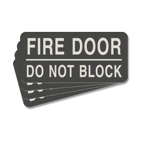 Fire Door - Do Not Block Label - 4 Pack