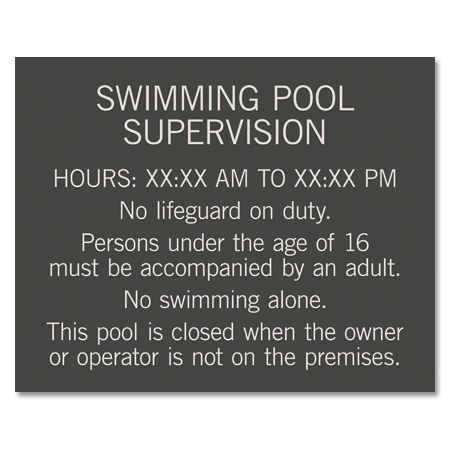 Front Desk Pool Supervision Sign - NJ Compliant