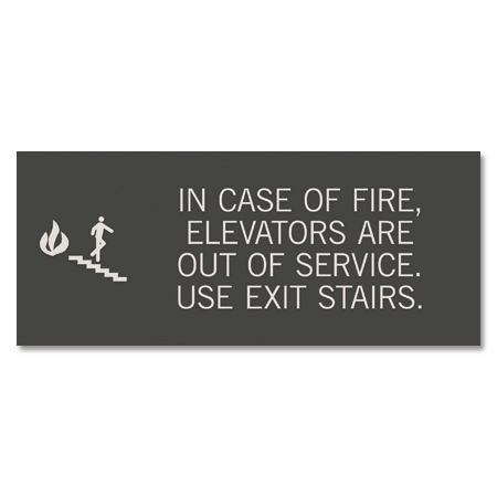 In Case of Fire Sign - No Braille