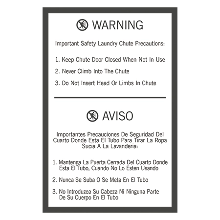 Laundry Chute Insert w/Message Holder