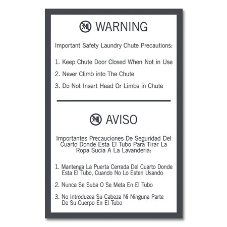 Laundry Chute Insert w/Message Holder