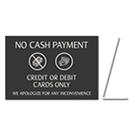 No Cash Payment - Easel Sign