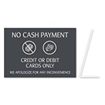 No Cash Payment - Easel Sign