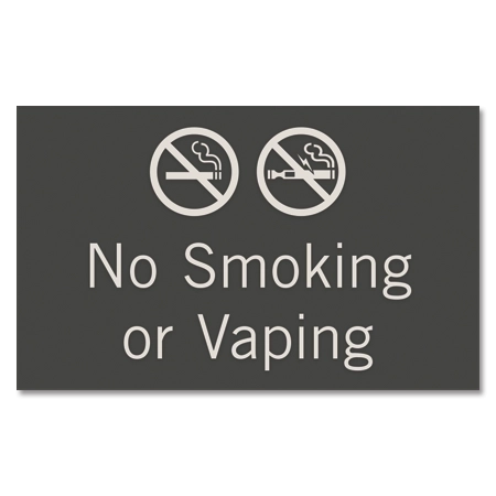 No Smoking or Vaping Sign w/Symbols