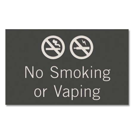 No Smoking or Vaping Sign w/Symbols