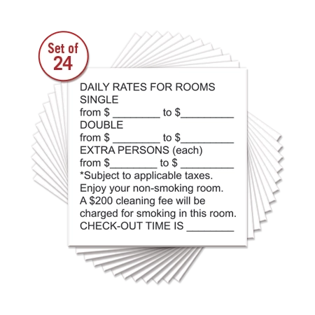 Replacement Room Rate Card - Pack of 24