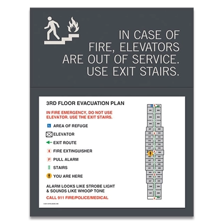 Standard Elevator Evacuation Plans - CA Compliant