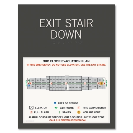 Standard Stairway Evacuation Plans - CA Compliant