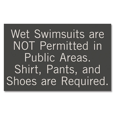 Wet Swimsuits Sign