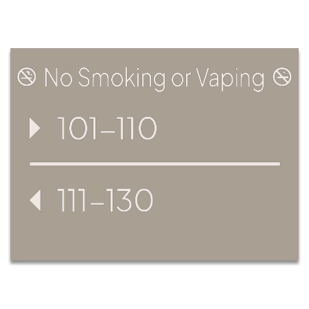 2-Line Directional Sign (No Smoking or Vaping Hotel)