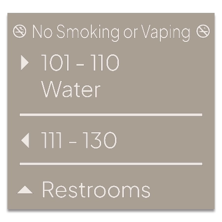 4-Line Directional Sign (No Smoking or Vaping)