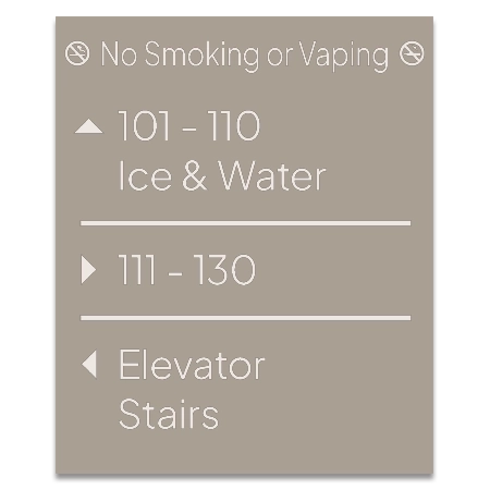 5-Line Directional Sign (No Smoking or Vaping)