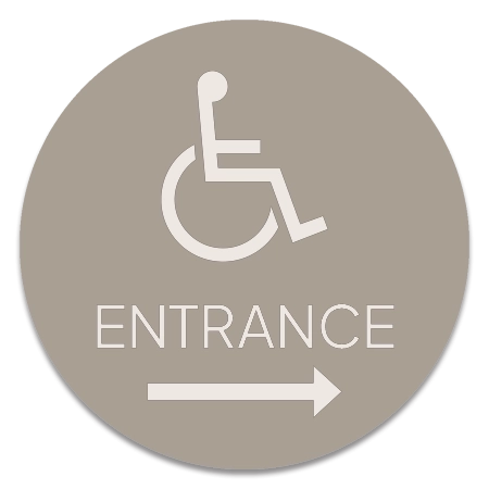 Accessible Entrance Sign w/ISA Symbol & Right Arrow