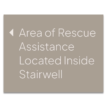 Area of Rescue Assistance Directional Sign - Left Arrow