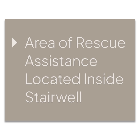 Area of Rescue Assistance Directional Sign - Right Arrow