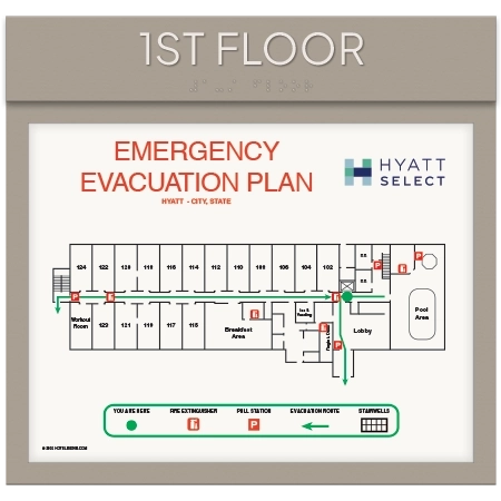 Floor Identification Sign w/Evacuation Plan