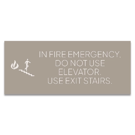 In Fire Emergency, Do Not Use Elevator Sign