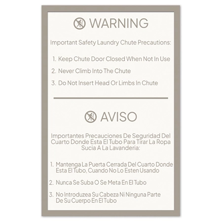 Laundry Chute Insert w/Message Holder