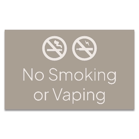 No Smoking or Vaping Sign w/Symbols