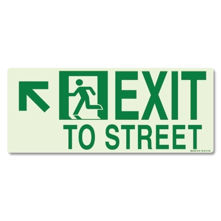 Photoluminescent Emergency Exit Street Sign (Left)