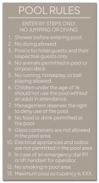Pool Rules Sign