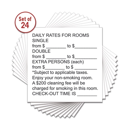 Replacement Room Rate Card - Pack of 24
