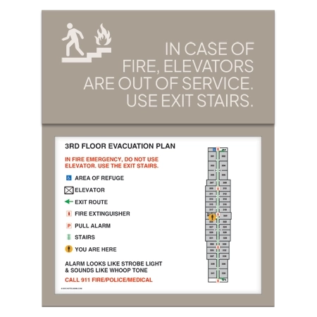 Standard Elevator Evacuation Plans - CA Compliant