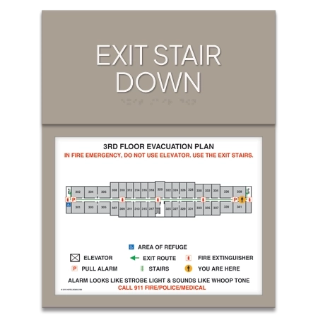 Standard Stairway Evacuation Plans - CA Compliant