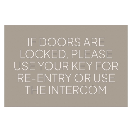 Use Key or Intercom Sign