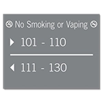 2-Line Directional Sign (No Smoking or Vaping Hotel)