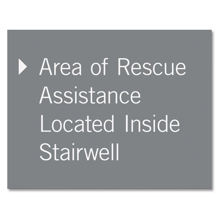 Area of Rescue Assistance Directional Sign - Right Arrow