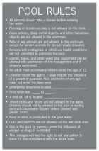 Arkansas Pool Rules Sign
