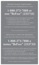 Baltimore, Maryland Large Human Trafficking Notice - Acrylic