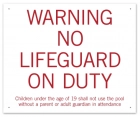 BC Warning - No Lifeguard on Duty Sign