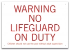 California No Lifeguard on Duty Sign