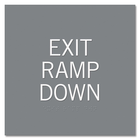 Exit Ramp Down Egress Sign - CA Compliant