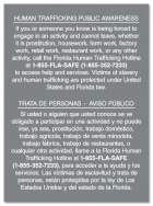 Florida Bilingual Human Trafficking Sign