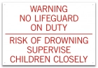 Georgia No Lifeguard On Duty Sign
