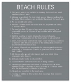Illinois Beach Rules Sign