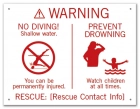 ISPSC No Diving Sign for Pools