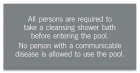 Massachusetts Pool Rules Health Sign