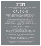 Mobile County, Alabama Spa Rules Sign