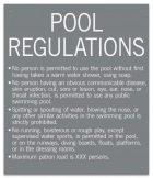 Nebraska Pool Regulations Sign