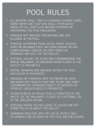 Nevada Pool Rules Sign